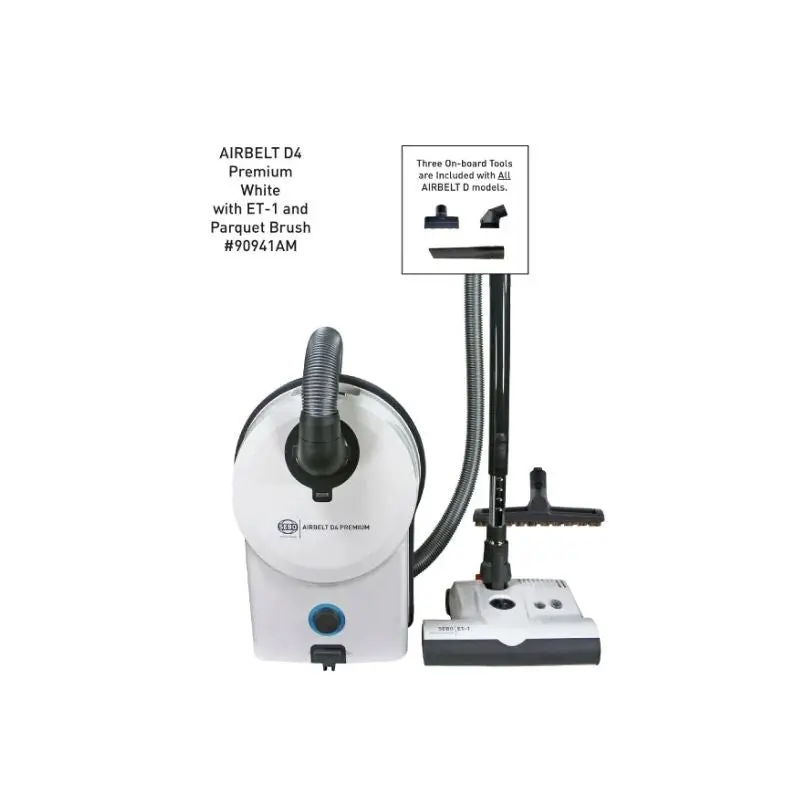 SEBO AIRBELT D4 Premium White Canister Vacuum 90941AM