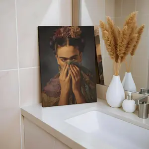 Funny Frida Kahlo Bathroom Wall Art – Classic History Lover Poster, Meme-Inspired Toilet Print, Vintage Aesthetic Home Decor, Room Decor, Unframed