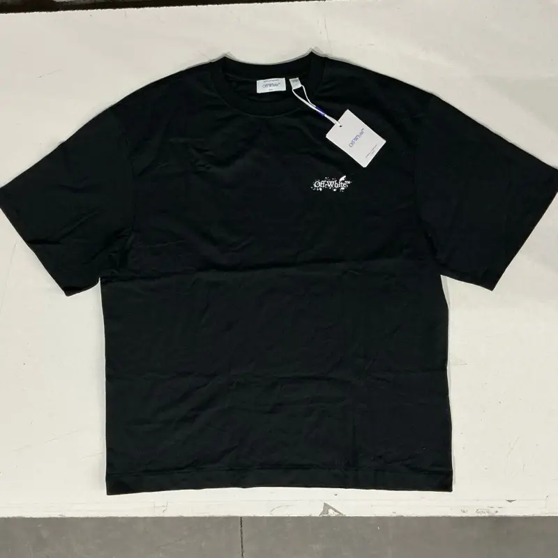OFF-WHITE PAINT SPLATTER ARROW DIAG SKATE FIT TEE | Black | NWT, Tshirt, Ribbed, Shortsleeve, Classic
