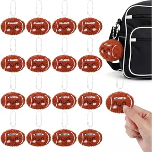 Simgoing 30 Pcs Football Keychain Gift Bulk Mini Plush Ball Prizes Funny Sports Players Team Party Favors Gifts for Group