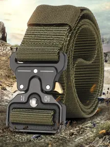 Men's Nylon Buckle Belt, Durable Plastic Buckle Adjustable, Outdoor Hunting Tactical Multi-function Striped Belt, Casual Dress Belt, Sturdy Ratchet Belt, Ratchet Nylon Belts, Perfect Gift for Dad, Valentine's Day, Gift