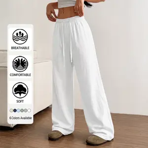 Women’s summer loose casual pants for couples, lightweight and breathable, versatile fashion long pants—essential for summer vacations, high quality polyester fabric, suitable for all seasons.