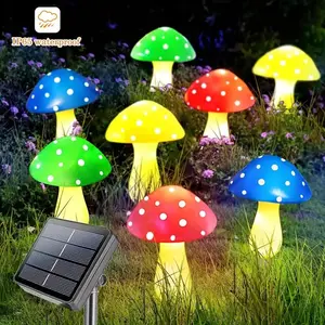 Solar Powered Mushroom Shaped Garden Light, Waterproof Outdoor Light, Colorful Garden Pathway Light, Lovely Decorations for Courtyard Garden Parties, Solar Pathway Lights