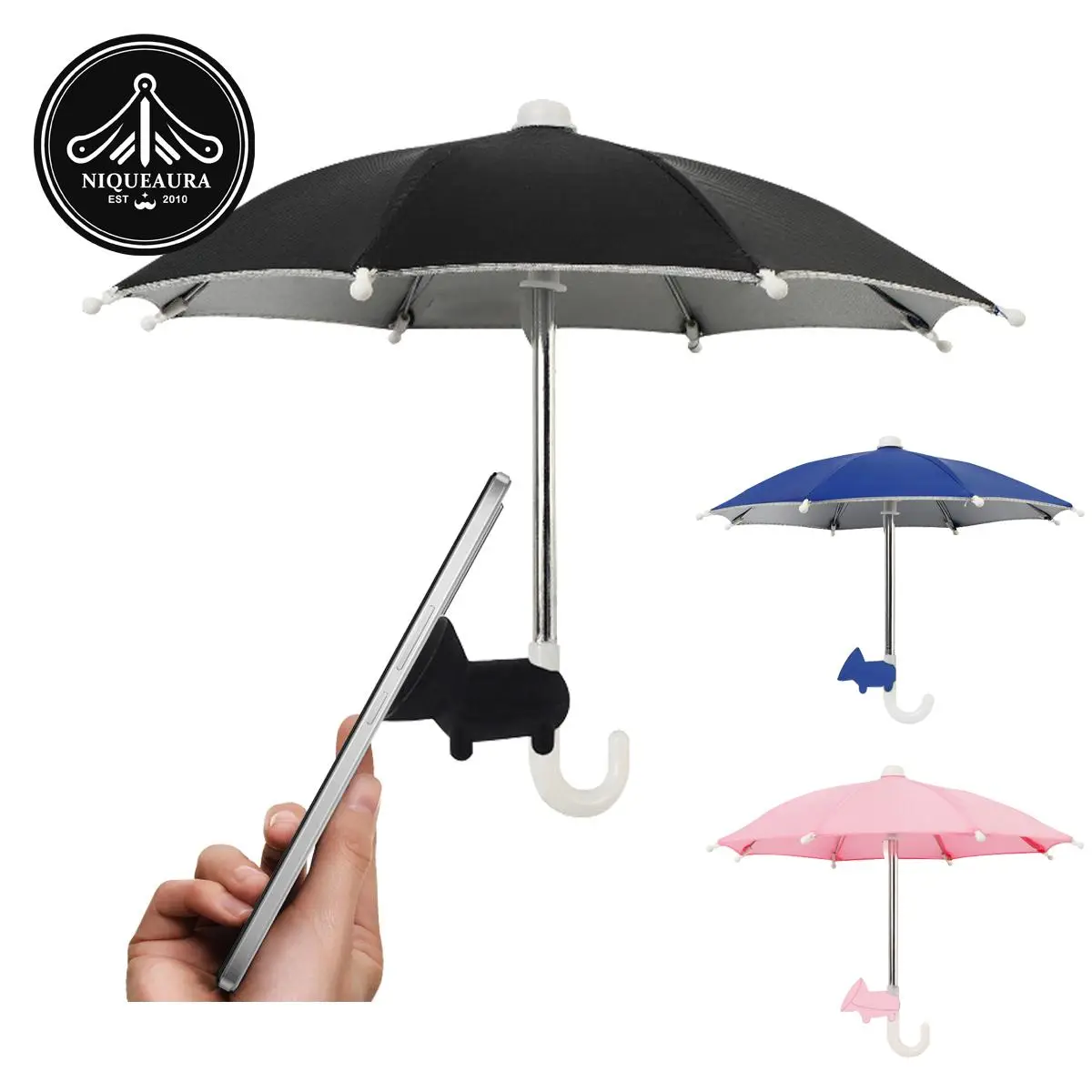 [N] NiqueAura Protection Phone Umbrella for Sun,Universal Adjustable Piggy Suction Cup Phone Stand Umbrella for Phone,Stand Sun Visor,Sun Shade Cover