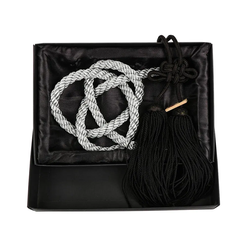 New Vip Charm JDM Fusa Black Kiku JP Knot Silver Kin Tsuna Rope