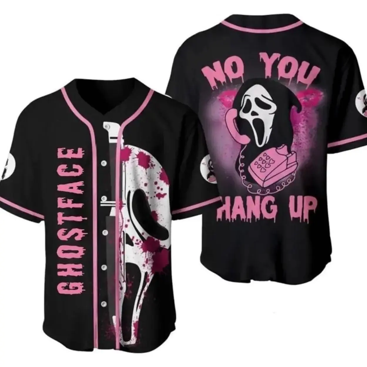 Ghostface Style Baseball Jersey – Fun Halloween Costume Alternative