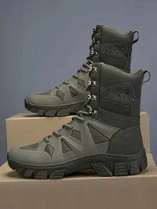 Men's Waterproof Mid-Top Hiking Boots, Lightweight Hiking Boots, Hiking Footwear, Outdoor Training Tactical Shoes, Trekking Camping Shoes, Durable Ankle Support for Climbing and Trekking