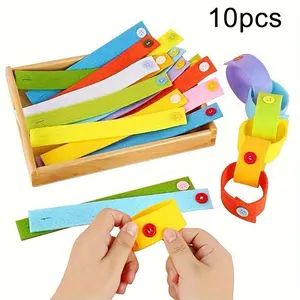 DIY Felt Button Bracelet Kit, Colorful Button Bracelet Making Kit, Educational Fine Motor Skills Development Toy