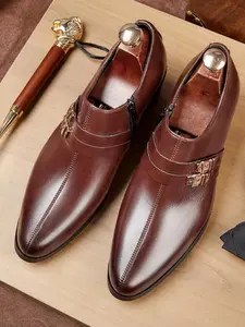 Men's Business Style Cuban Heeled Dress Shoes, Fashionable Pointed Toe High Heel Shoes for Party, Daily Clothing Decor for Men, Footwear