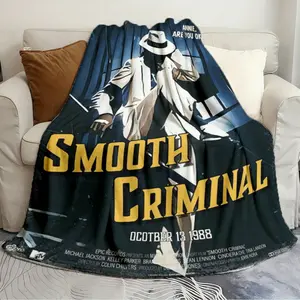 Soft Blanket Michael Jackson Smooth Criminal Poster Exquisite blanket Slogan Print Blanket Soft and cozy blanket sofa bed essential car blanket birthday gift