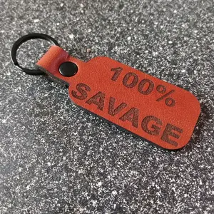 100% Savage Leather Keychain - Durable & Stylish Key Fob for Everyday Use