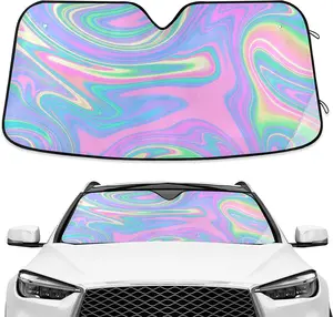Colorful Car Windshield Sunshade, Foldable Universal Car Windshield Upgrade Sunshade, Enhances UV Reflection And Keeps The Car Interior Cool