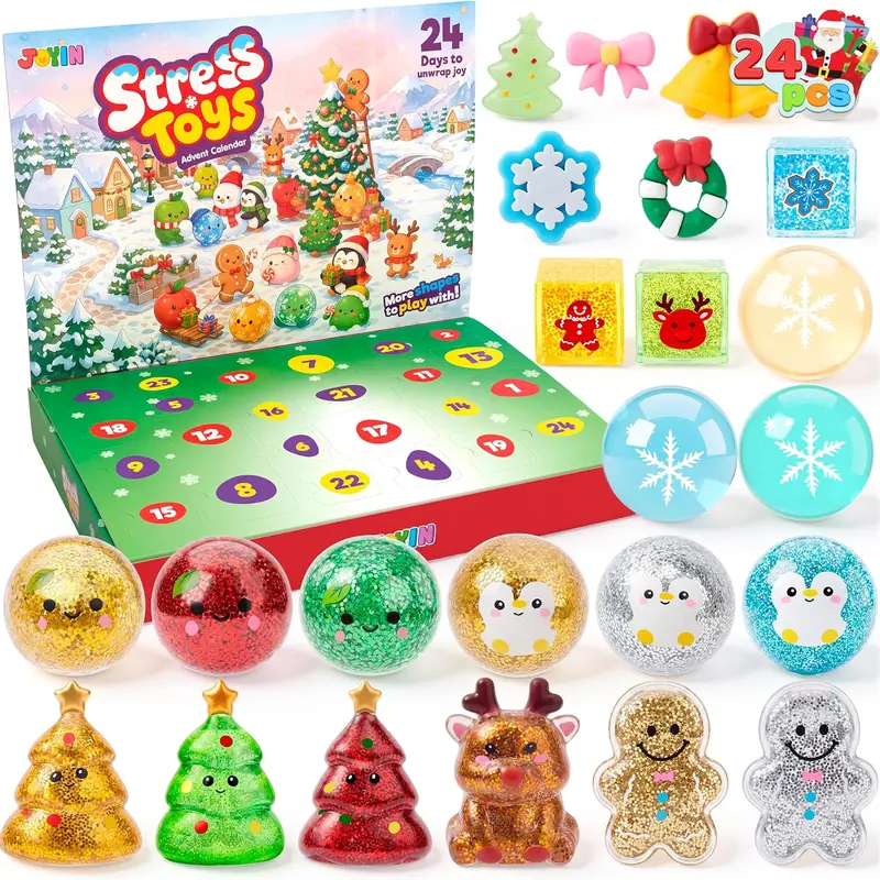 JOYIN Advent Calendar 2026 Christmas Stress Relief Toy 24PCS Squeeze