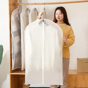 Clear Plastic Garment Bag with Zipper, Reusable Dustproof Wardrobe Storage Bag, Hanging Clothes Cover for Suits, Jackets, Shirts
