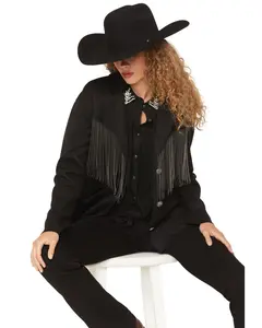 Idyllwind Women's Colton Faux Suede Fringe Blazer - Iwho25w17-Blk