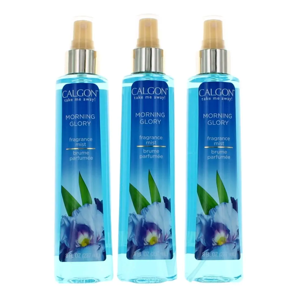 Calgon Morning Glory Women's Fragrance Mist Spray Bottle - 3-Pack, 8 oz (Bath & Body Care, Body Moisturizer), 8 Fl Oz