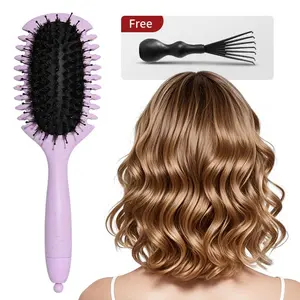Curly Hair Brush, Hair Detangling Brush, Heatless Styling Tool for Men & Women, Fine Tooth, ABS Plastic Handle, Hair Styling Tool, Hair Styling Comb, Detangling Hairbrush
