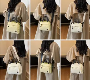 Handbag Women's Canvas Crossbody Bag Japanese Style Shell Bag Cute Small Shoulder Tote Portable Casual Purse for Commuters