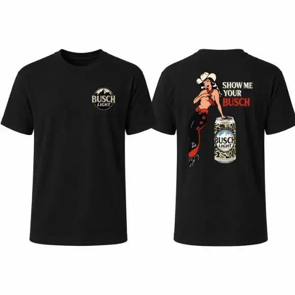 Retro Western Cowgirl and Drink Can Two-Sided T-Shirt, Country Party Graphic Tee for Adults, Concert and Birthday Gift