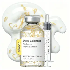 Sungboon Editor Deep Collagen Silk Peptide Intensive Ampoule 40ml, Anti-Aging Collagen Serum for Firming, Hydrating & Elasticity, Korean Skincare