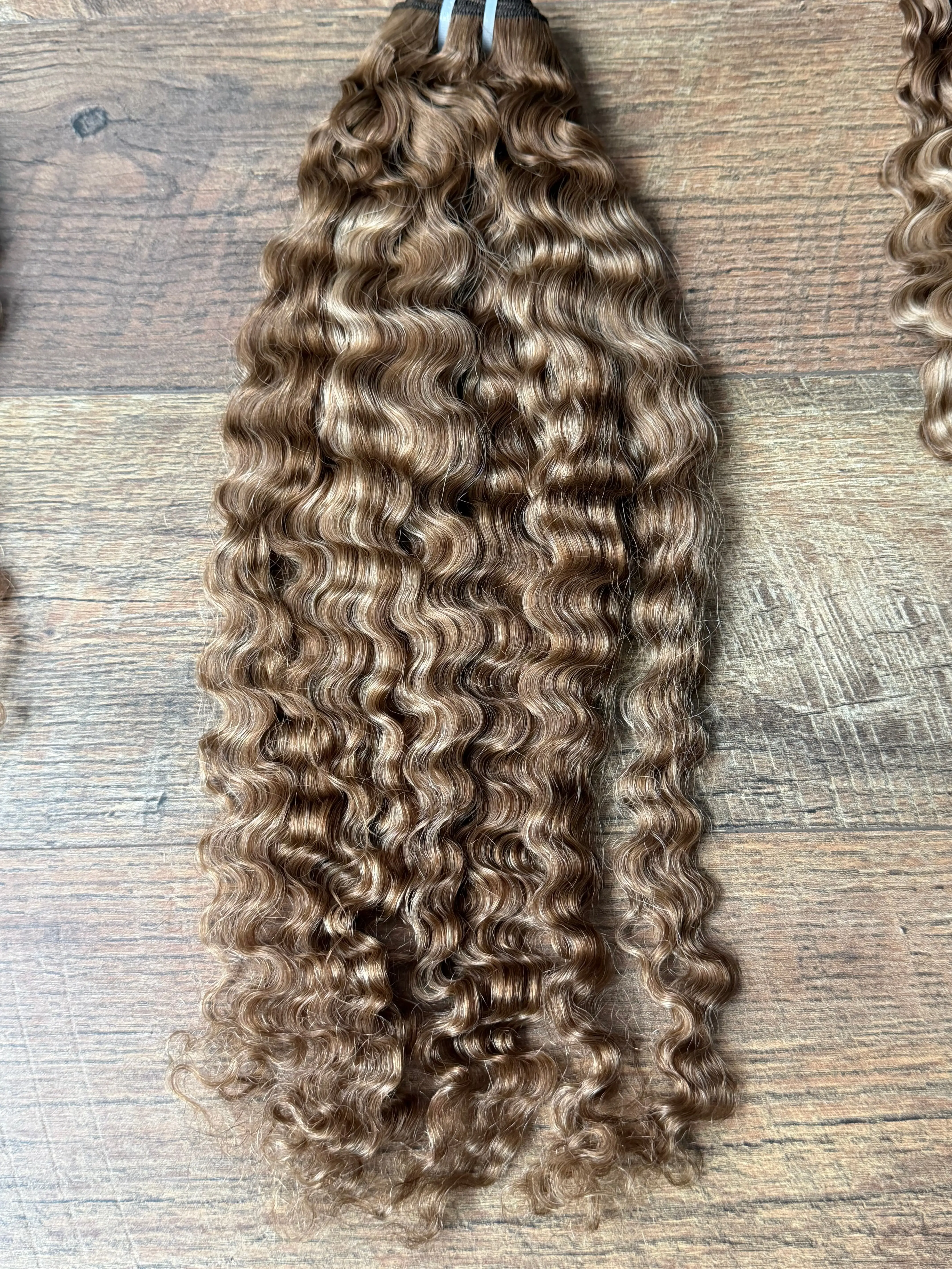 18” Raw Indonesian Sugar Brown Burma Curly Human Hair Bundle