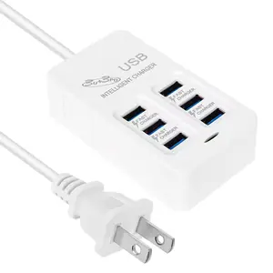 Multiport USB Device Charger Hub, Rapid 35w/3a Charging Station Efficient Power Adapter USB Dock for Home Offices Travel