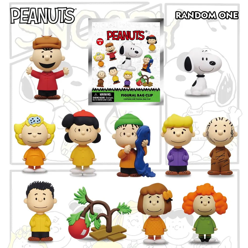 Peanuts Snoopy 3D Foam Bag Clip, Mystery Keychain Charm for Backpacks, Charlie Lucy Woodstock, Adult Collectible, Surprise Gift, Bag Accessories Charms