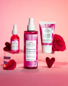 Rosewater Glow Skincare Set - Hydrating Facial Mist, Oil, & Jelly Mask for Soft, Radiant Skin