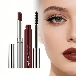 Black Honey Eye & Lip Classic Set - Black Volumizing Mascara + Moisturizing Glossy Lipstick, Lash Curling Lift & Hydrating Shine, Daily Makeup Essentials, Cruelty-Free Cosmetic Tools for Natural Glam Look All Skin Types, Cosmetics Kits