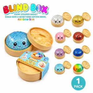 Mystery Glitter Dumpling Surprise Pack - Soft Squishy Sensory Fidget Stress Relief Toy, Which Ultra-Rare Rainbow Bun Will You Receive?