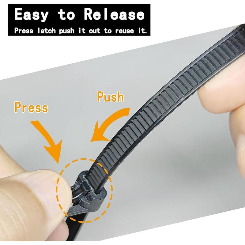 100 count 12 Inch Color  Zip Ties, Heavy Duty Releasable  Ties, Self-Locking Nylon Colored Zip Ties 50 Lbs Tensile Strength  Ties Wraps for Garden   Office Workshop