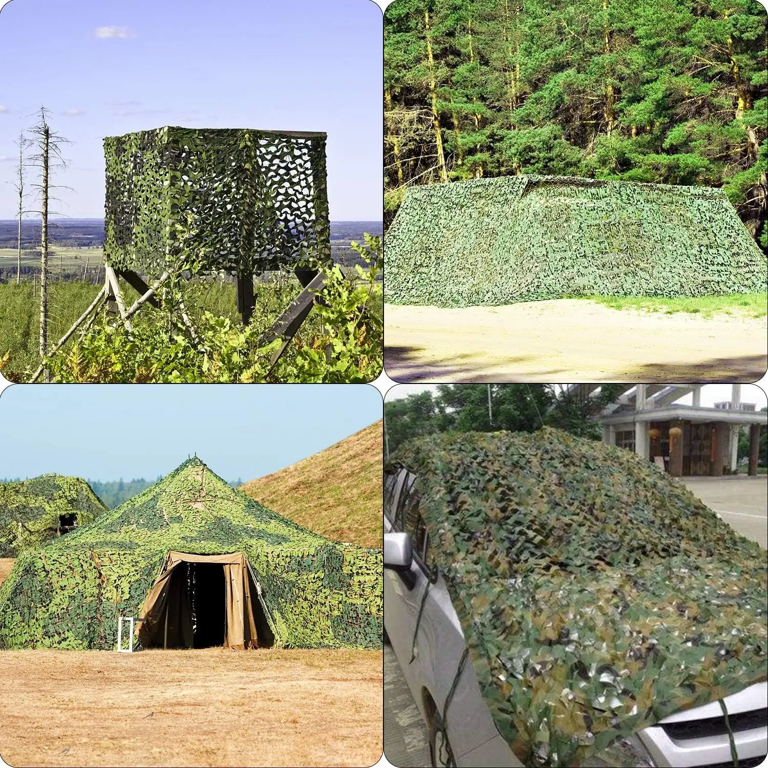 Woodland Camouflage Netting Bulk Roll - 2m x 3m (6.56ft x 9.85ft) Lightweight Oxford Fabric, Sunshade Mesh, Assembly Required, Garden Screening for Camping, Photography, Hunting, Shooting, Covering, Hiding, Sun Protection