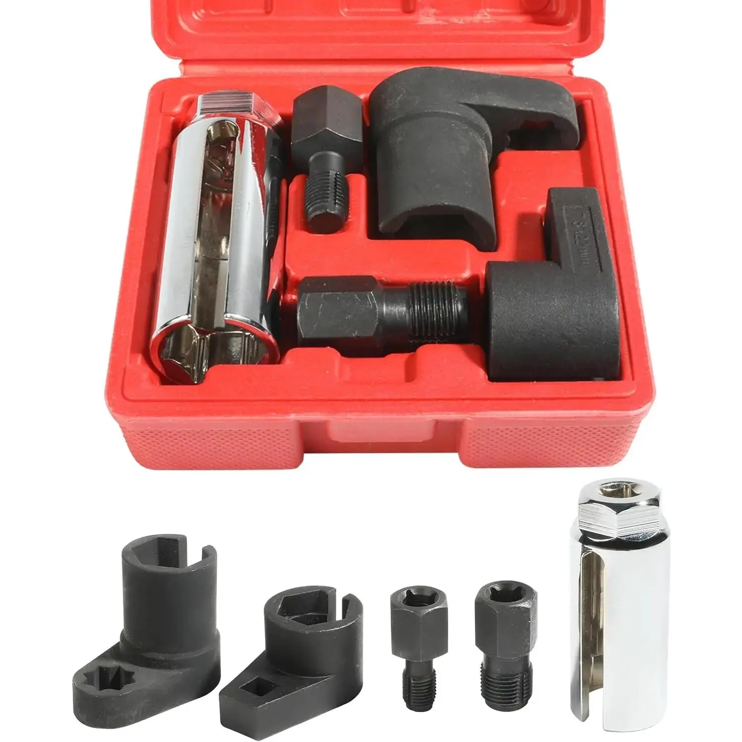 5Pcs High Strength Metal Automotive Oxygen Sensor Socket Removal Tool Set, 1/2" Drive x 7/8" (22mm) x 50mm Wrench & Thread Chaser with Vacuum Switch Socket, Vehicles, Better Performance