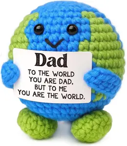 Father Day Gift Dad Gifts from Daughter Son Wife Mens Fathers Day Birthday Gift for Dad Bonus Step New Daddy Father in Law Easter Basket Stuffers Gift Idea I Love You Papa Positive Crochet Animals Earth Decor