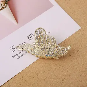 The Alloy butterfly Gripper Hair Accessory in Stock From the United States Is More Charming with Diamonds Hand-dotted on It