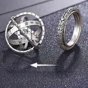 Transformable Ring for Men, Trendy Astronomical Sphere Design, Student Style