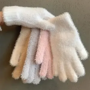 Women's Warm Plush Winter Gloves, Touchscreen Compatible Full Finger Mitts, Ideal for Cycling Running Outdoor Activities, Christmas Gift