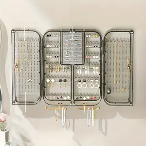 Wall Mounted Jewelry Organizer Storage Rack, 1 Count Clear Jewelry Display Rack, Jewelry Organizer, Home Organizer for Bedroom, Living Room, Office, Clear Storage Box