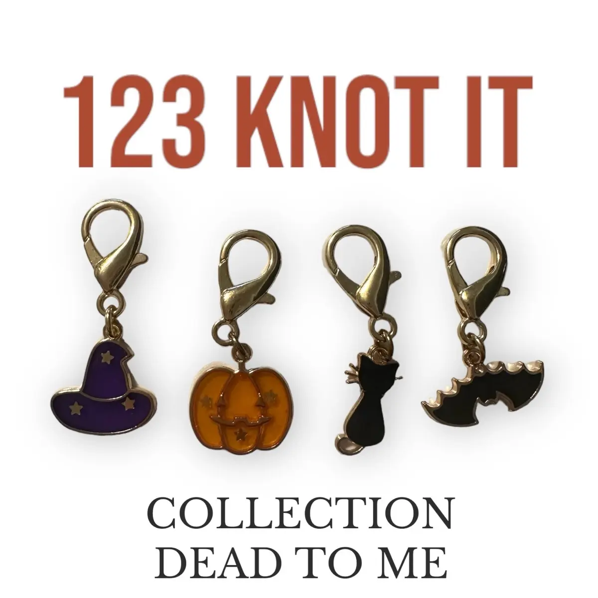 Dead to me stitch marker set of 4 with medium clasps for crocheting