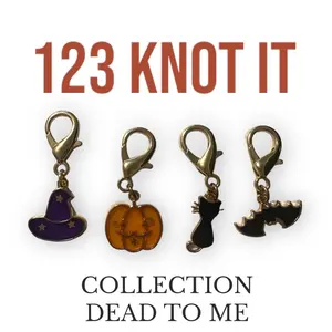 Dead to me stitch marker set of 4 with medium clasps for crocheting