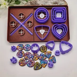 Button Kit Set - Make Perfectly Centered Buttons Easily, 12-Piece Polymer Clay Cutter for DIY Button Making, Jewelry and Crafts, Beginner-Friendly Button Molds, Sewing and Alignment Kit