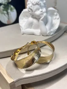 Metallic wide-edge geometric circle silver needle earrings, unique and exaggerated, simple and elegant, high-end earrings for women