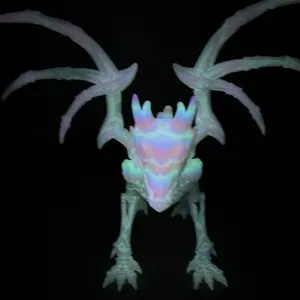 Jumbo XL Large Glow in the Dark Wrath Bone Dragon Skeleton Halloween Decor Figurine