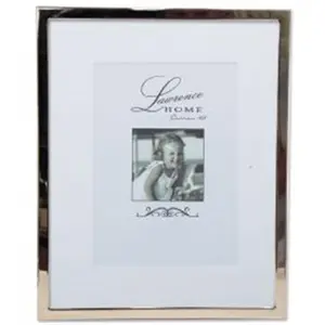 212 MAIN 8x10 in. Standard Metal Glass Photo Frame, Silver Contemporary Wipe-Clean Decor for Baby & Maternity Room Decoration
