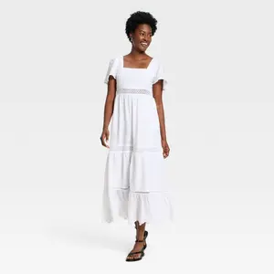Women's Ruffle Short Sleeve Maxi Sundress - Universal Thread