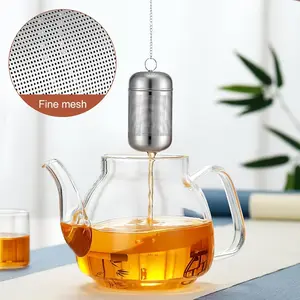 Viral Stainless Steel Tea Infuser – Extra Fine Mesh Loose Leaf Strainer for Tea, Spices & Herbs with Chain Hook