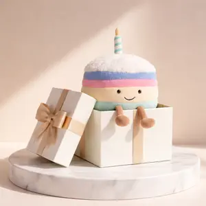 Jellycat Cute Birthday Cake Plush Toy – Soft Stuffed Cake Pillow Gift, Kawaii Birthday Plush for Kids, Girls & Plush Lovers