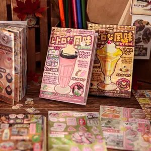 A set of 30 Japanese retro-themed decorative stickers, inspired by convenience stores, are suitable for creating miniature scenes or DIY scrapbooks. The stickers come with protective backing paper, are shockproof in design and have a cute style.