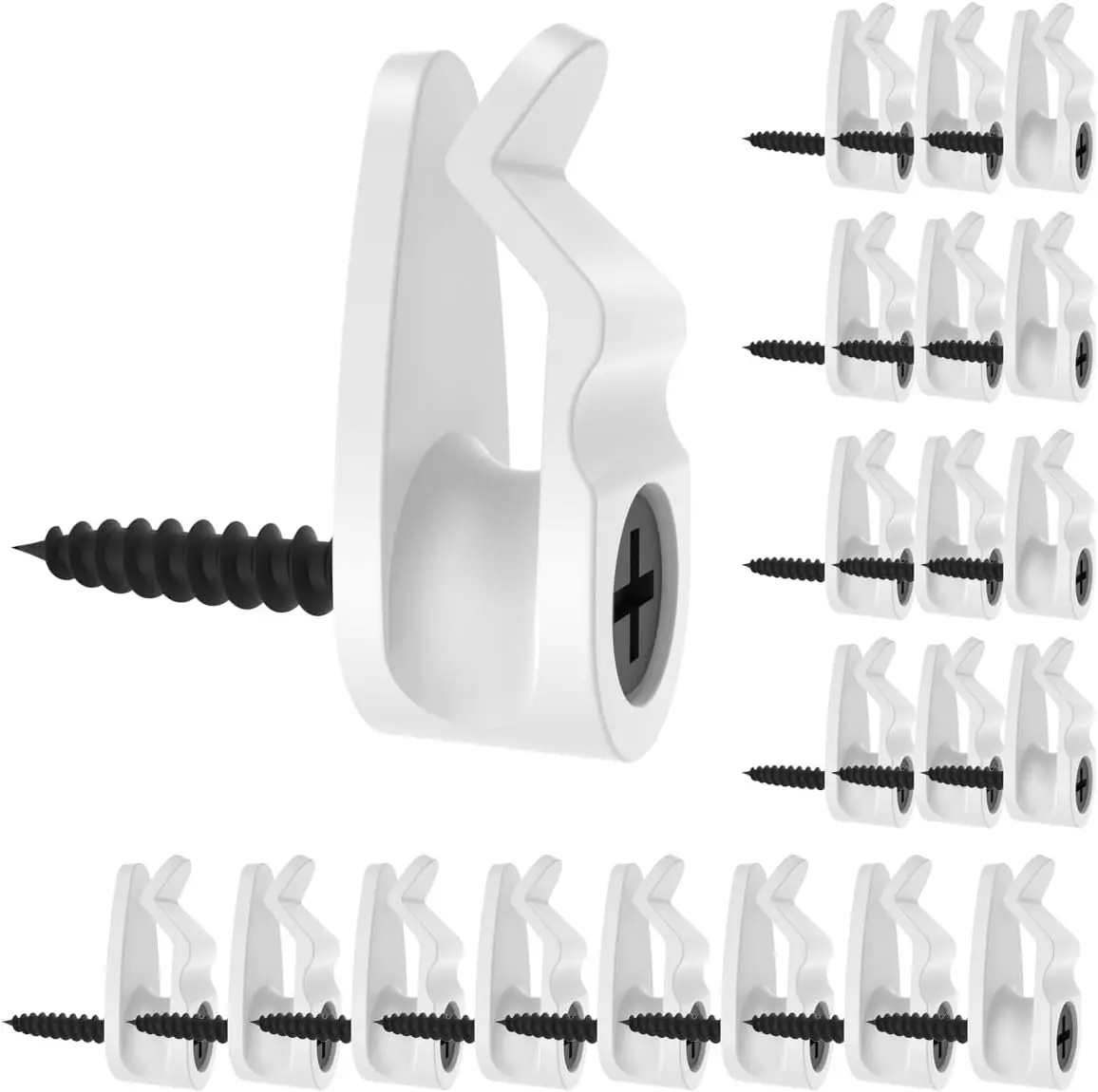 ZIDEA 50-Pack White Big Screw-In String Light Hanger Hooks, Home Organiser Hooks for Christmas Light Hanging