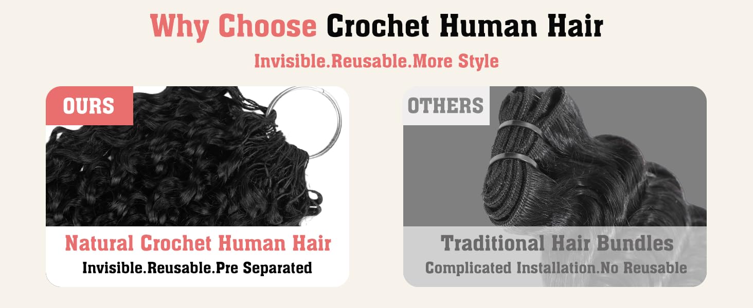 [Cheapest] Mamushow Feather Crochet Human Hair Bundles for Miracle Knots Human Hair Burmese Curly Pre-Separated 50g/Pack Reusable Invisible 100% Virgin Human Hair Crochet Extensions Natural Black #TiktokShopSpringGlowUp #HairTok#Summervibes